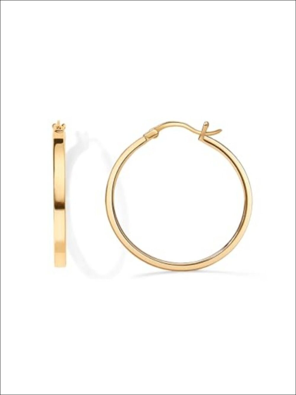 14K Gold Plated Chunky Hoop Earrings Lightweight Everyday
